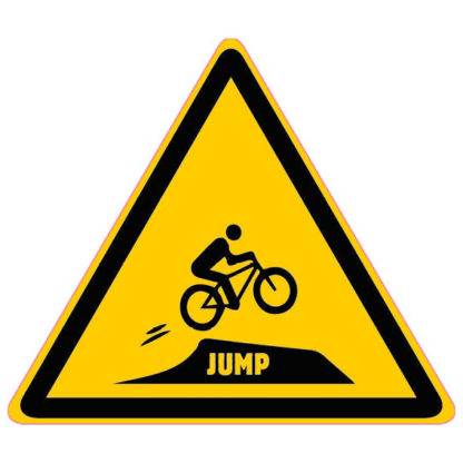 Panneau VTT<br> Descente Saut (Jump)<br> Alu-composite <br>15 x 15 cm