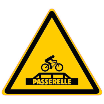 Panneau VTT<br> Descente Passerelle<br> Alu-composite <br>15 x 15 cm